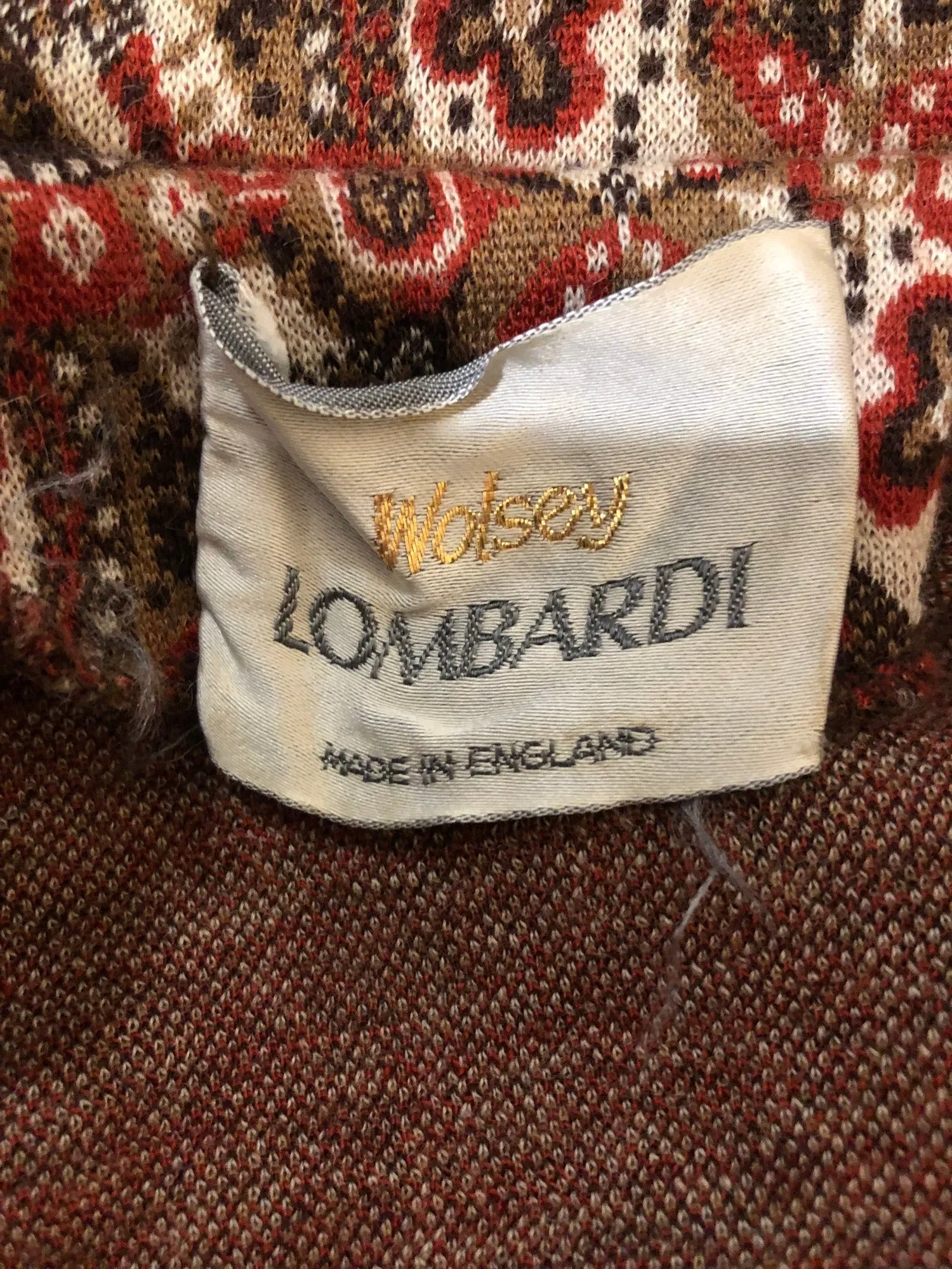 1960s Cropped Patterned Wool Jacket by Wolsey Lombardi - Size UK 8