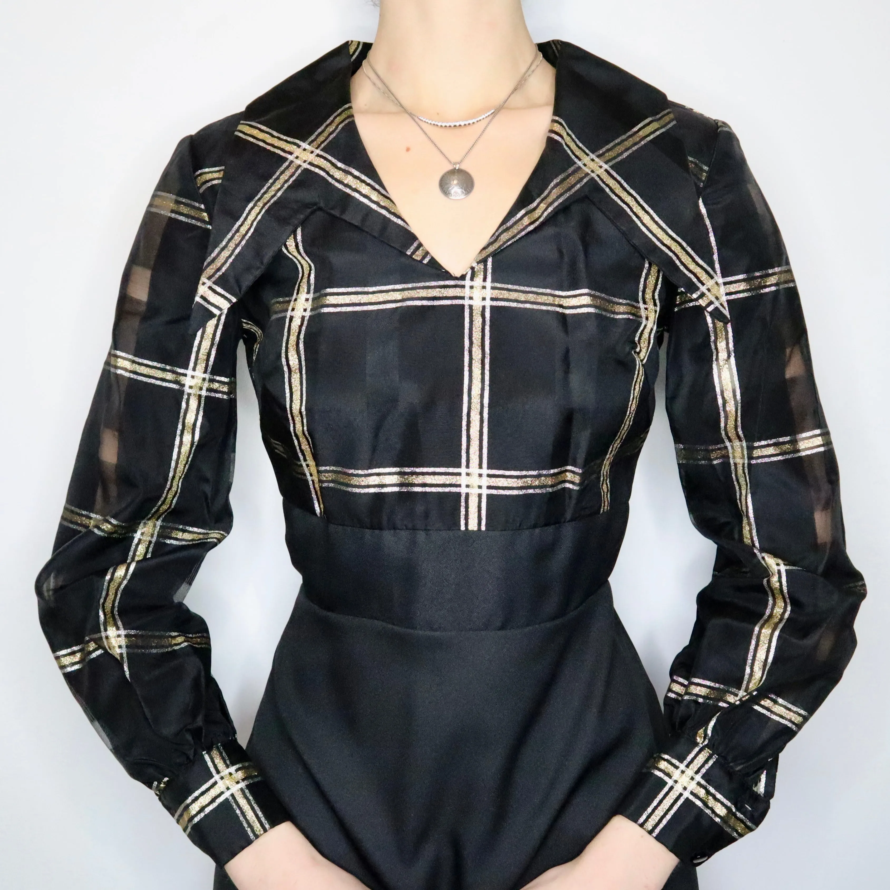 70s Statement Collar Mini Dress (S)