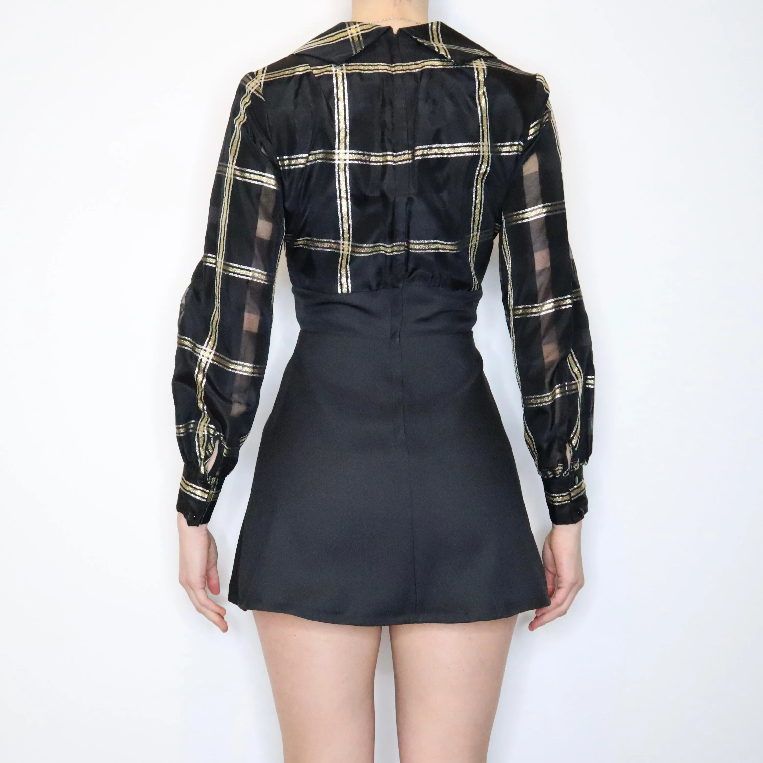 70s Statement Collar Mini Dress (S)