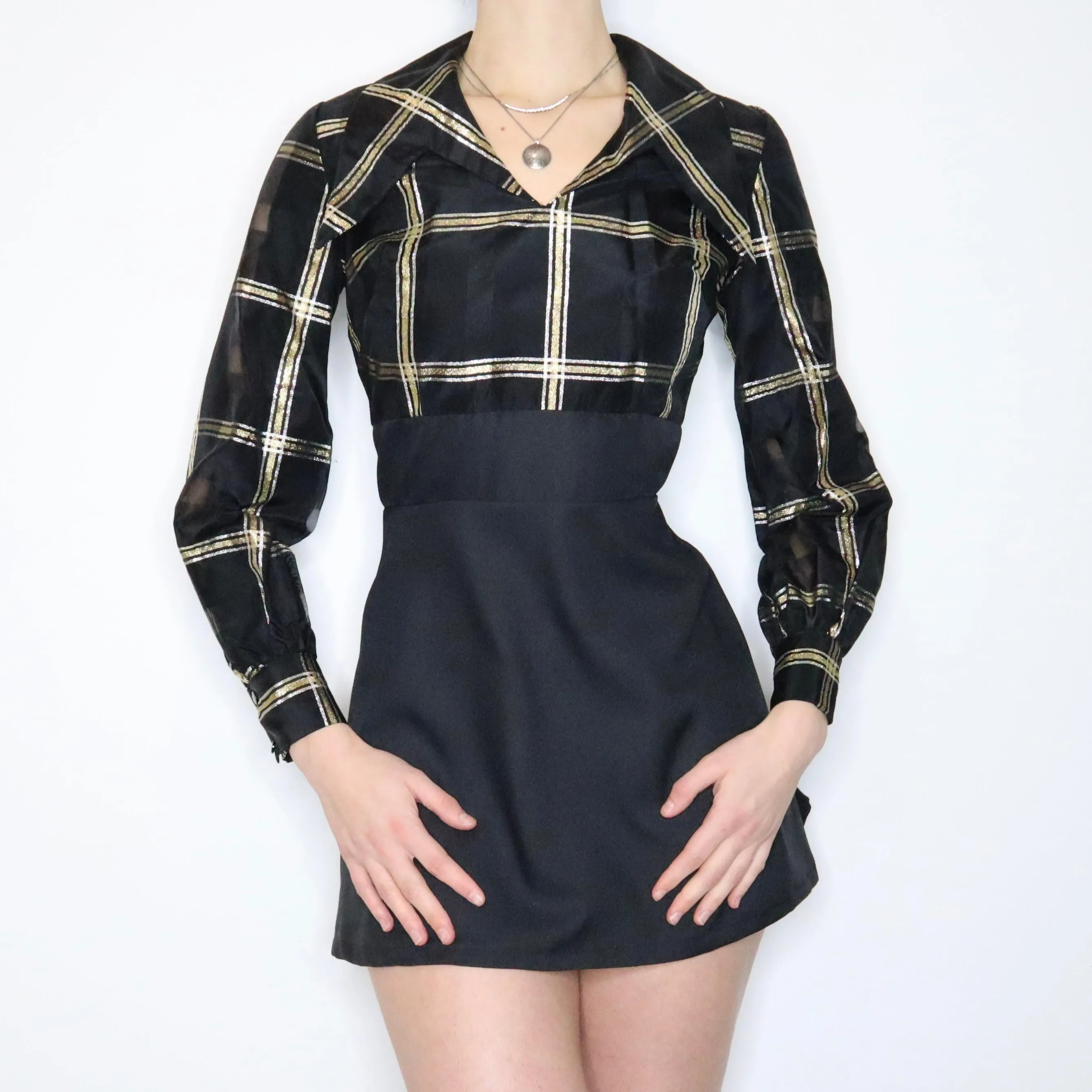 70s Statement Collar Mini Dress (S)