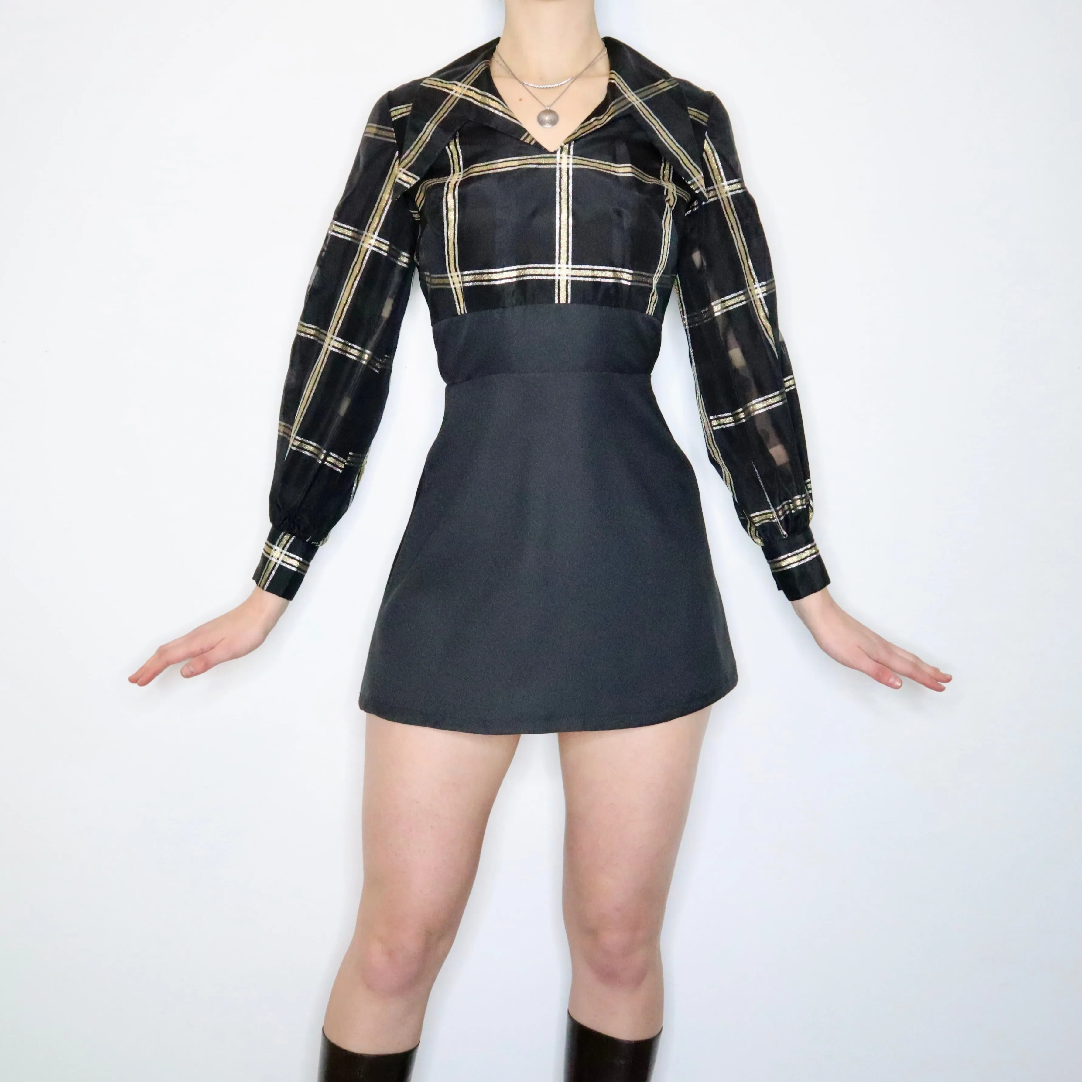 70s Statement Collar Mini Dress (S)