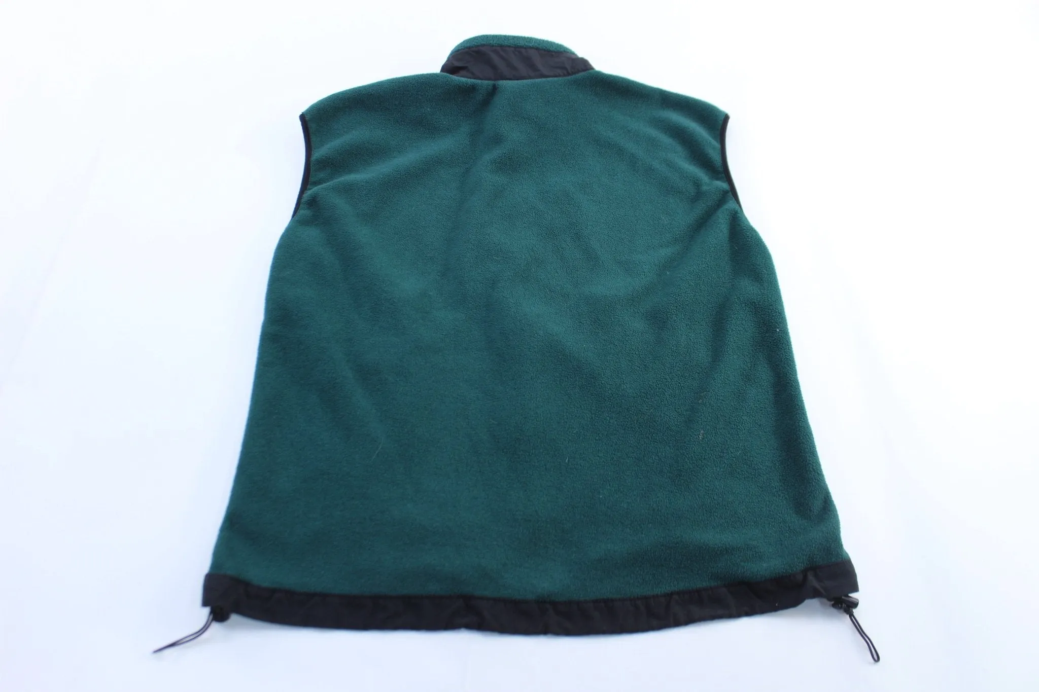 90's The North Face Embroidered Logo Green & Black Zip Up Vest