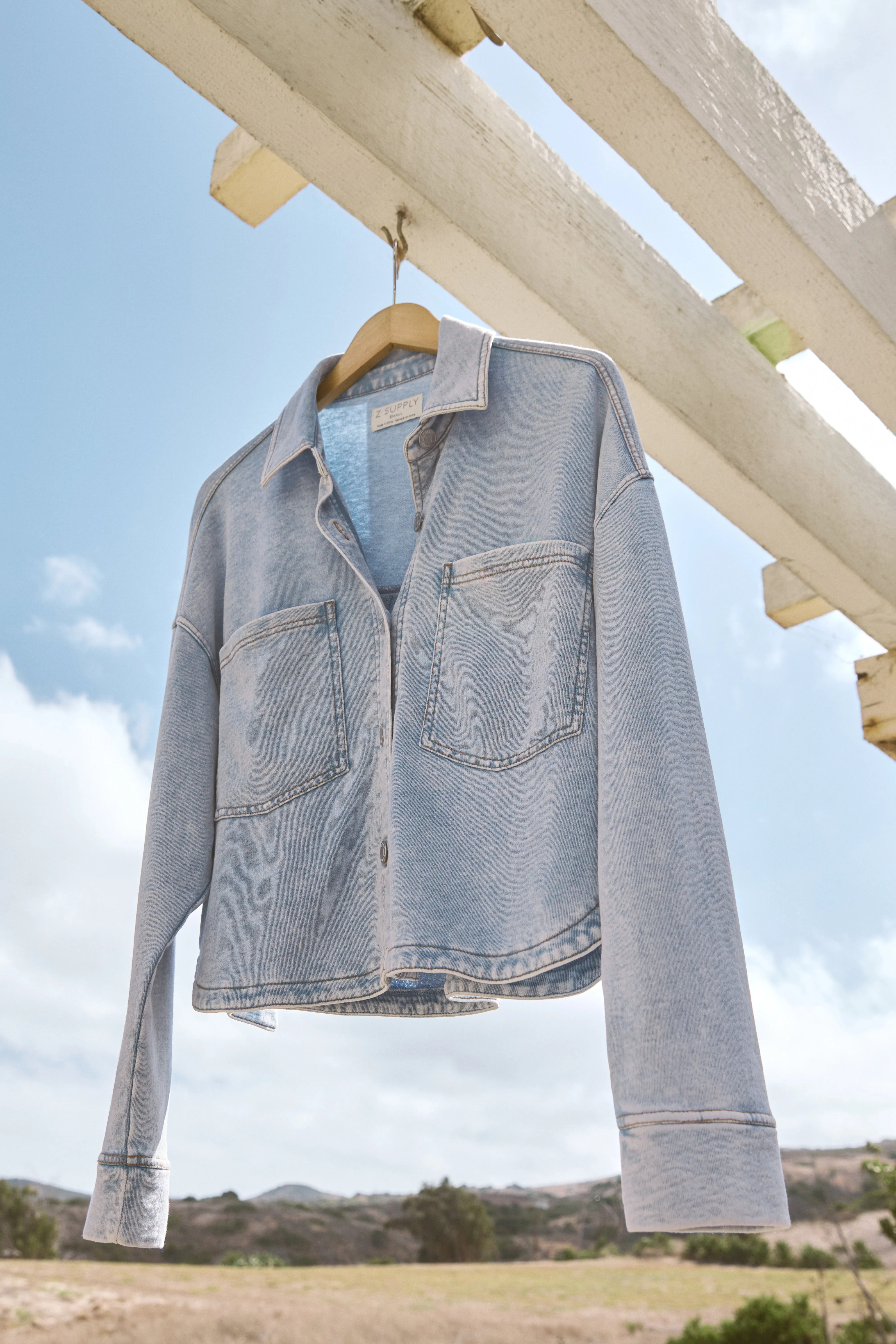 All Day Cropped Knit Jacket - Washed Indigo