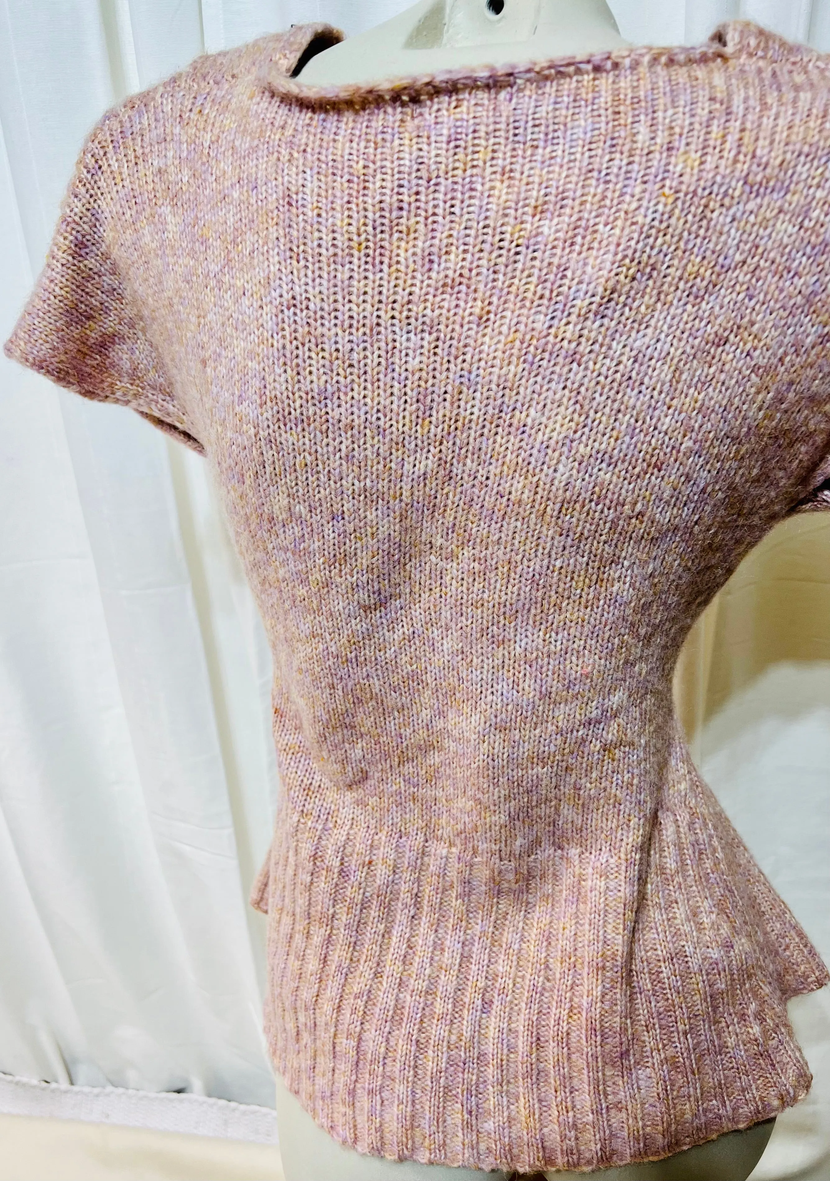 Amanda Grey or Dusty Pink Pull Over Knit Front Cross Vest