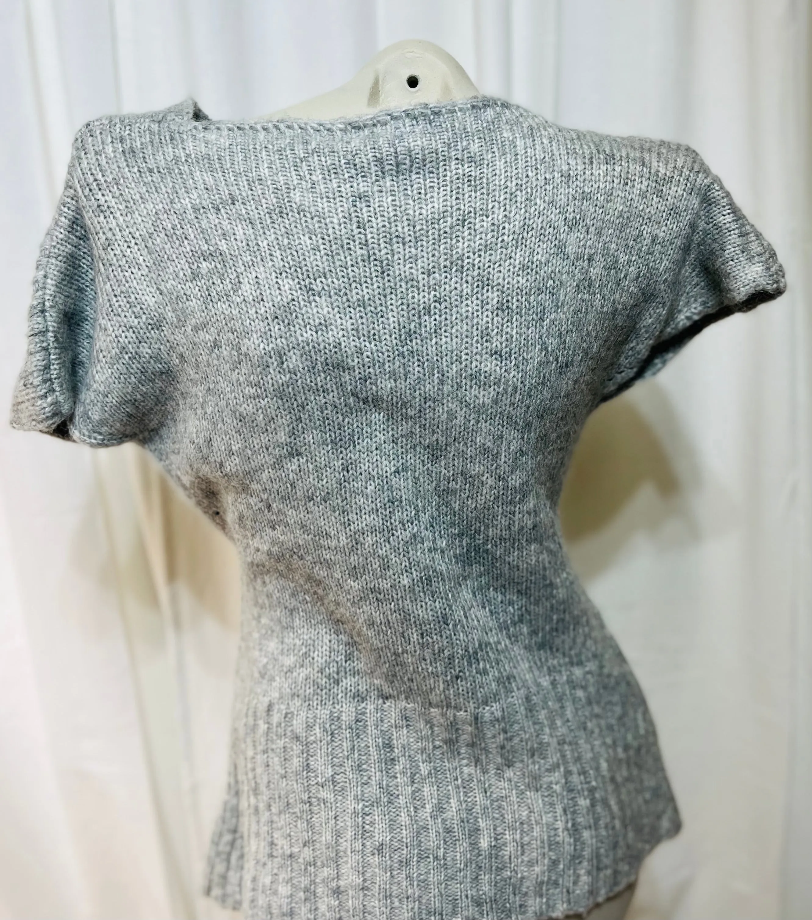 Amanda Grey or Dusty Pink Pull Over Knit Front Cross Vest