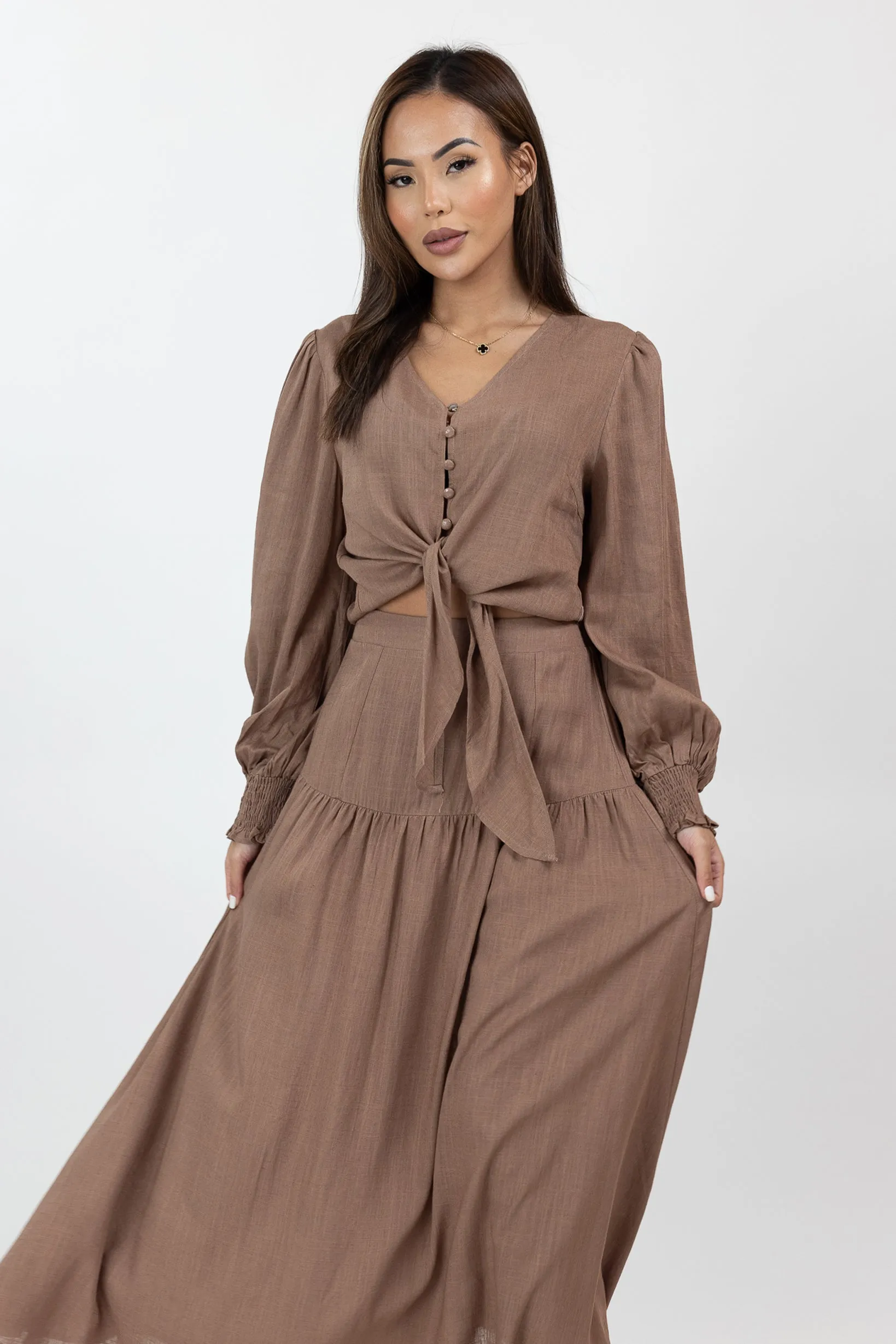 Annie Crop Tie Shirt