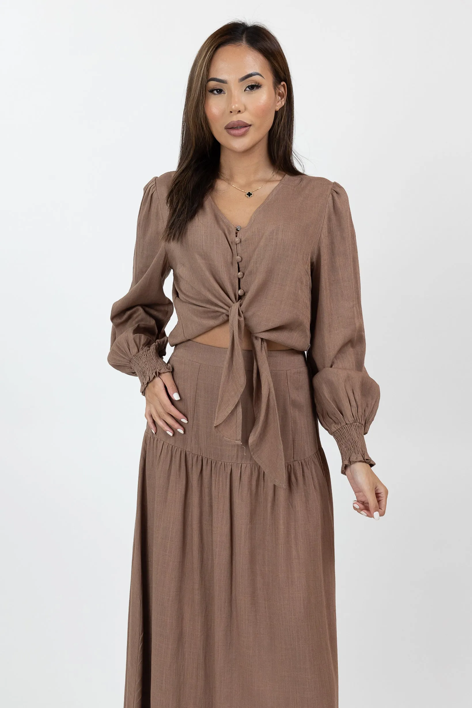 Annie Crop Tie Shirt