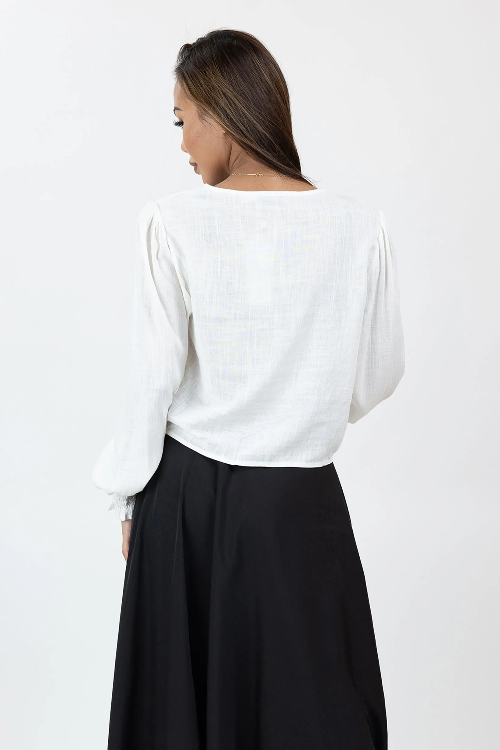 Annie Crop Tie Shirt