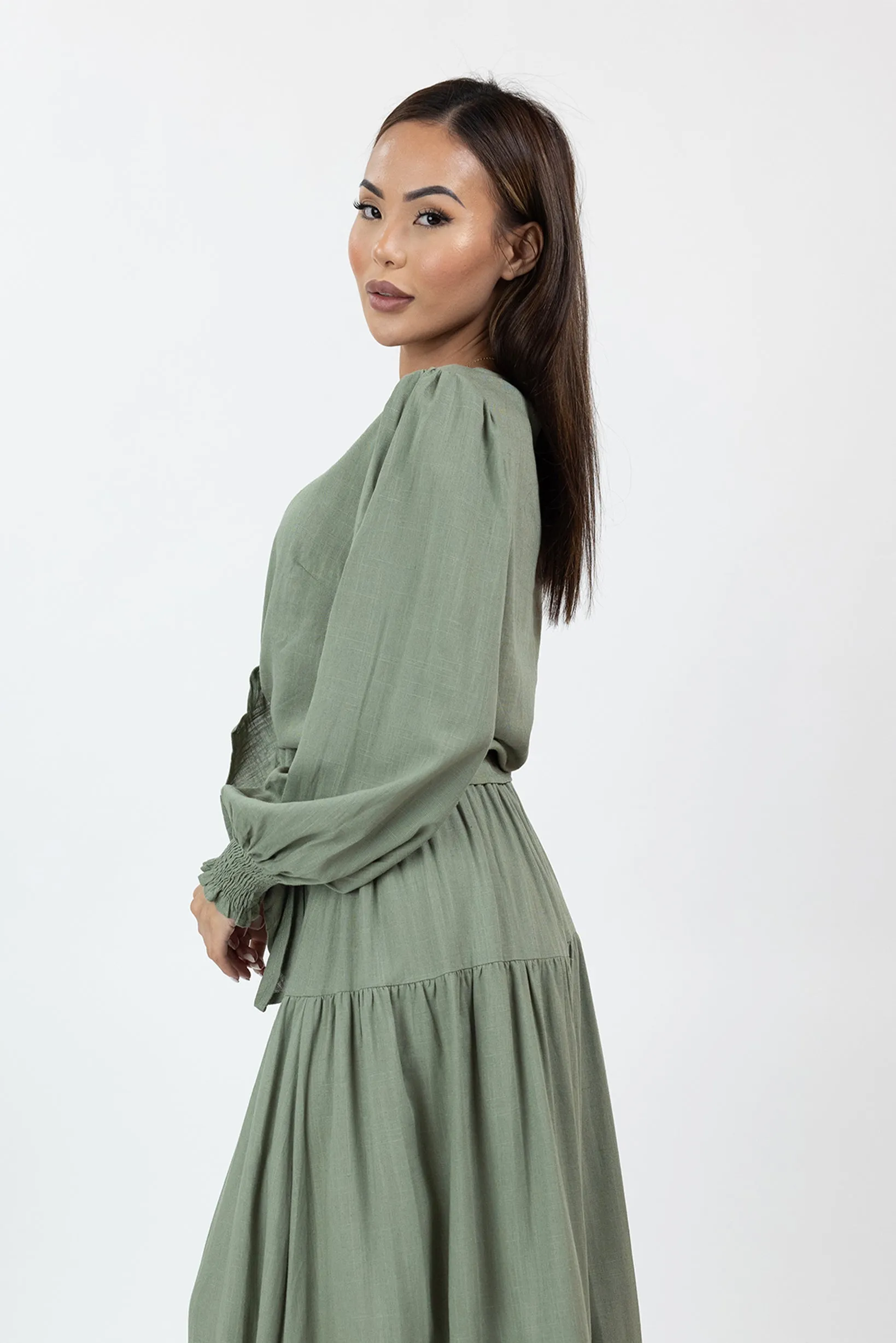 Annie Crop Tie Shirt