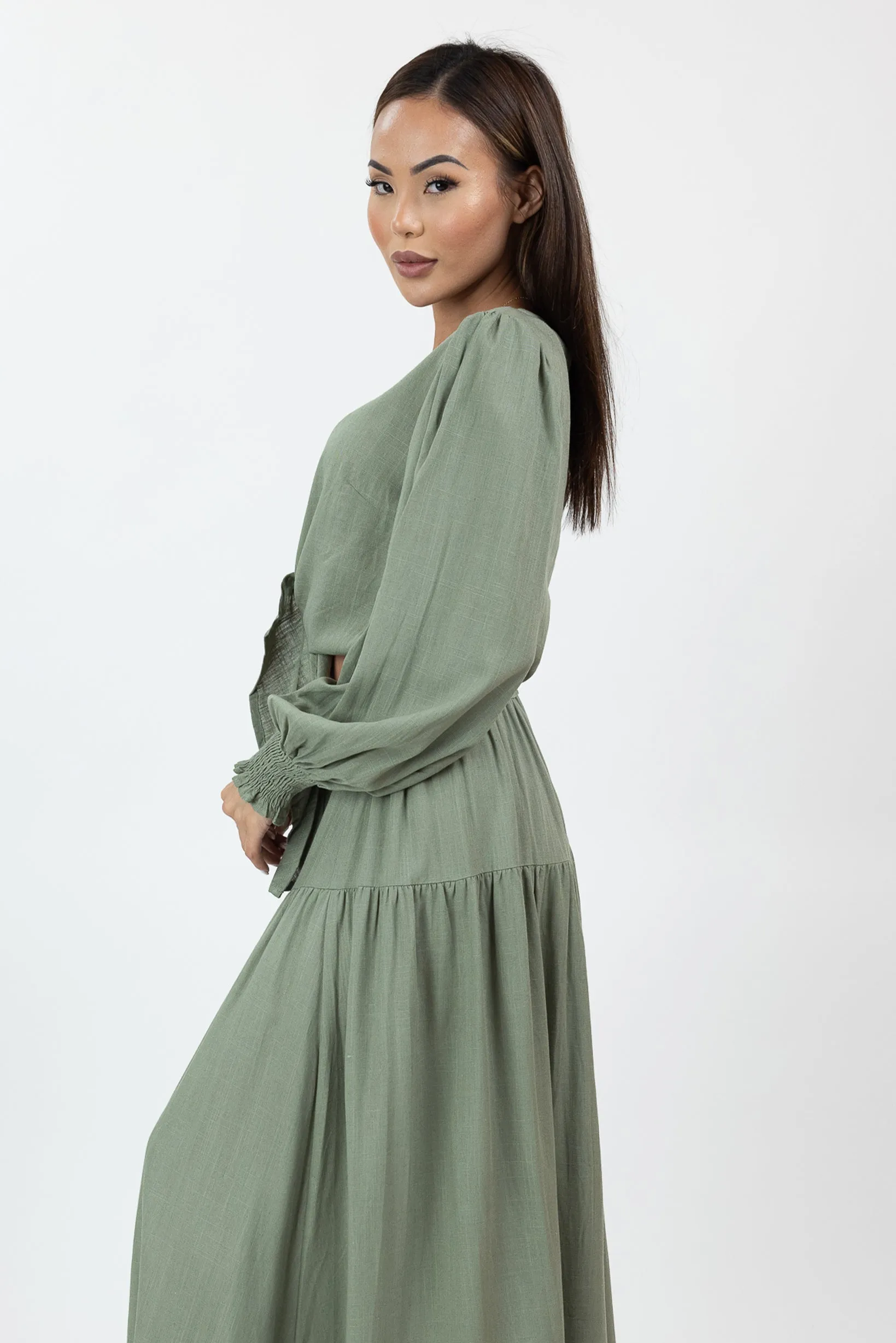 Annie Crop Tie Shirt