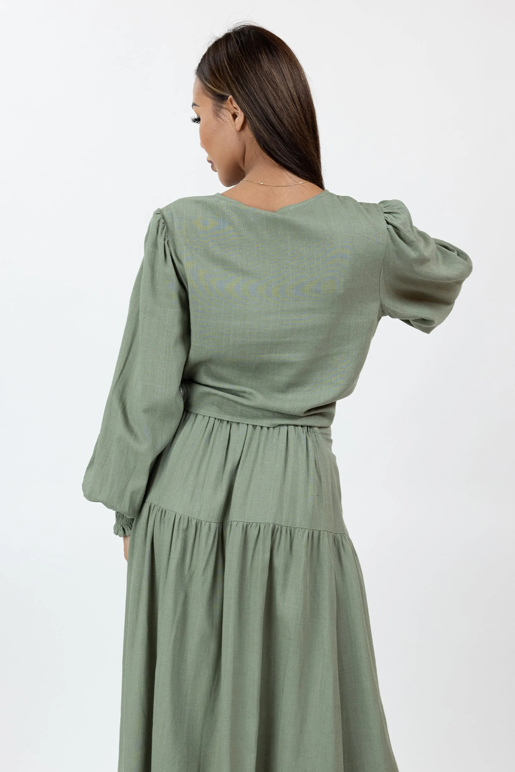 Annie Crop Tie Shirt