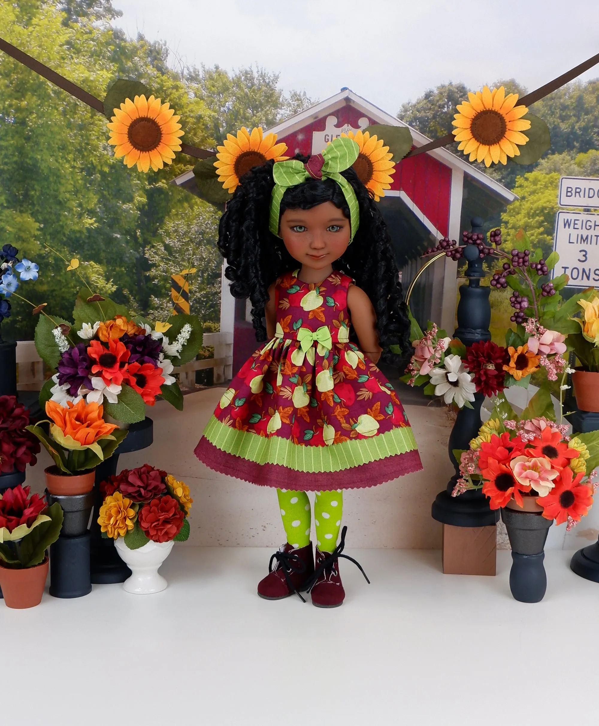Autumn Apple - dress with boots for Ruby Red Fashion Friends doll