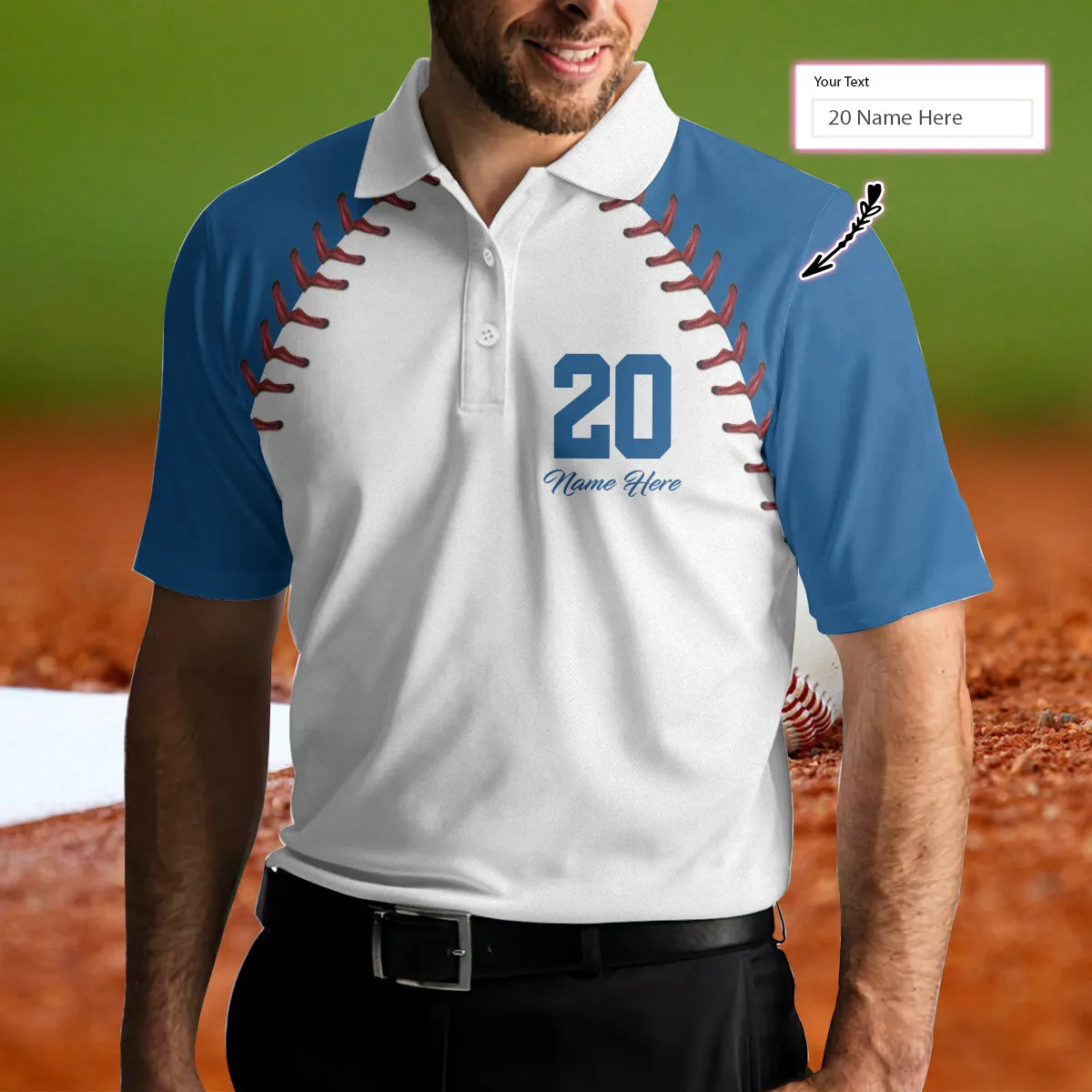Baseball Court Short Sleeve Custom Polo Shirt, Personalized Baseball Pattern Polo Shirt, Best Baseball Shirt For Men