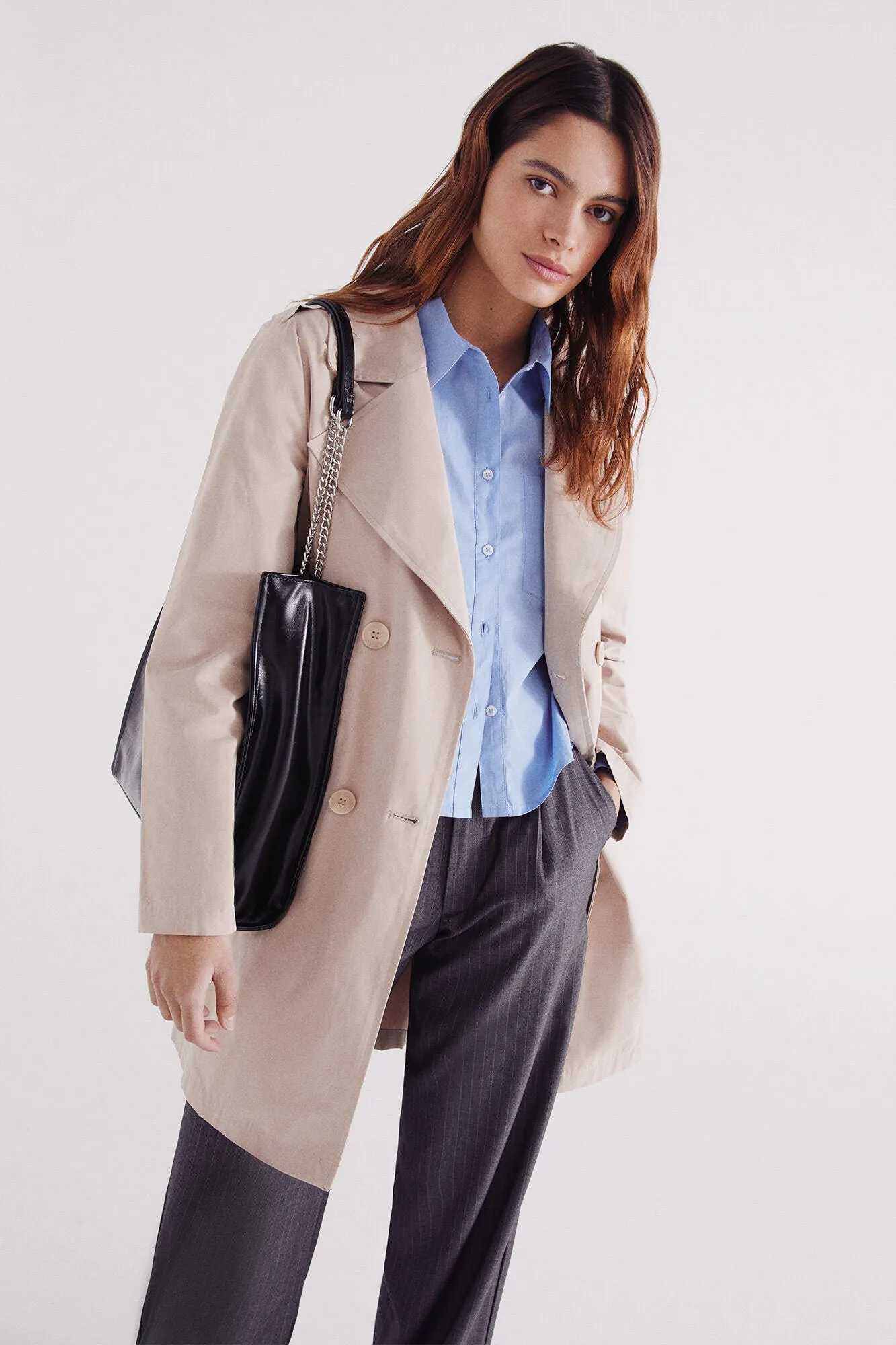 Belted trench coat