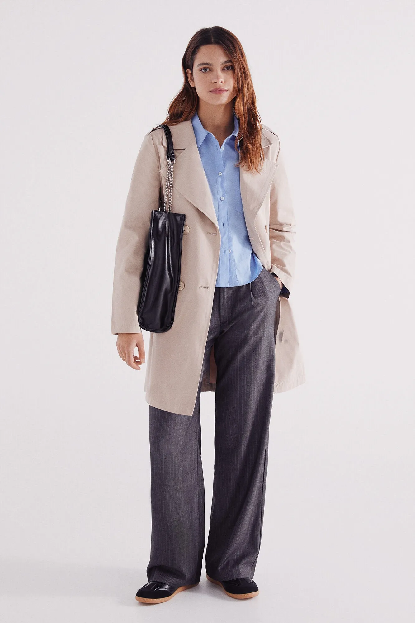 Belted trench coat