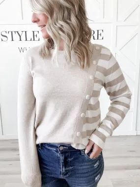Chloe Asymmetrical Stripe Sweater