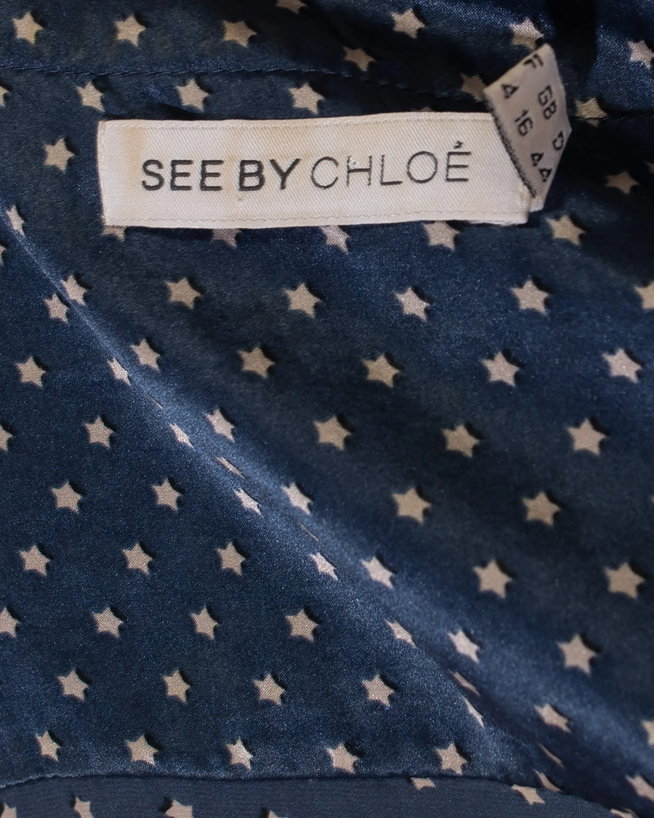 Chloe Silk Star Print Babydoll Dress