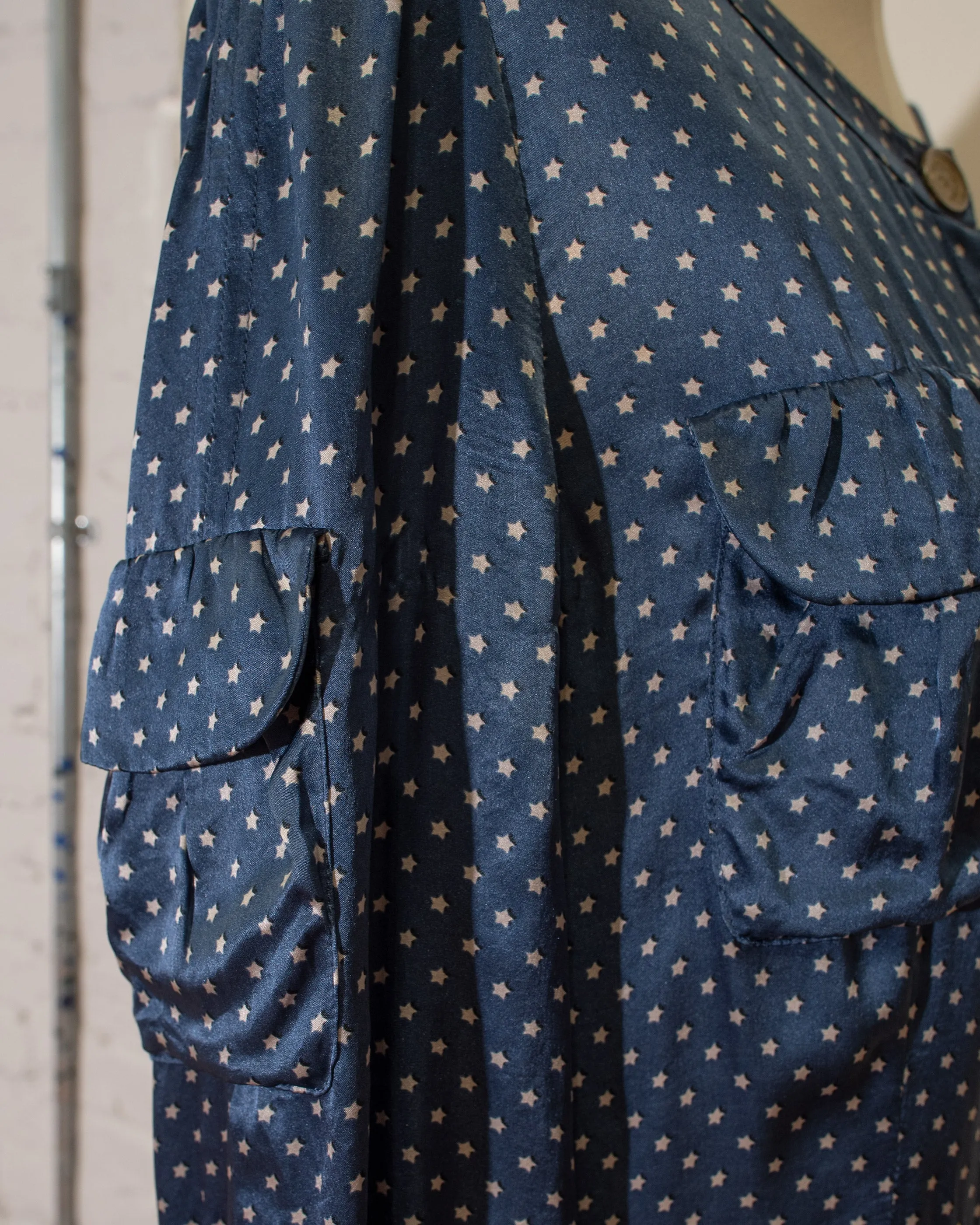 Chloe Silk Star Print Babydoll Dress