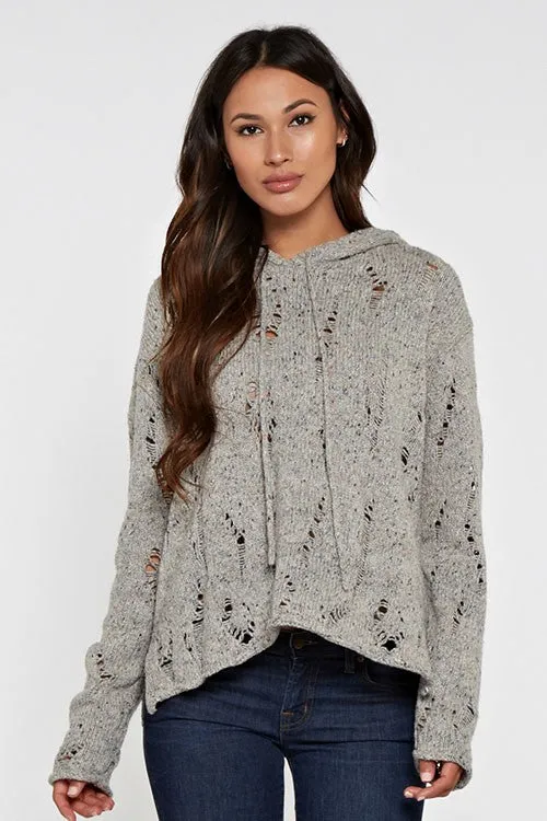 Cozy Distressed Long Sleeve Hoodie