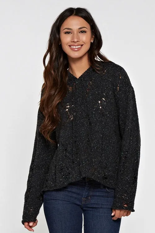 Cozy Distressed Long Sleeve Hoodie