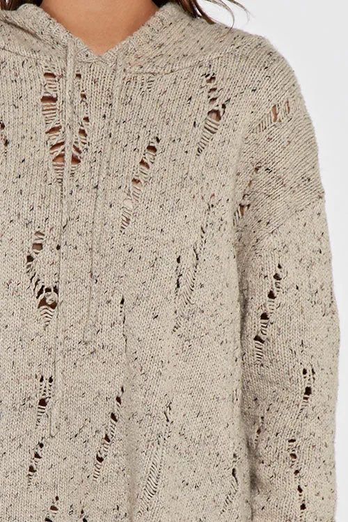Cozy Distressed Long Sleeve Hoodie