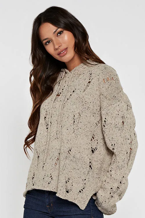 Cozy Distressed Long Sleeve Hoodie