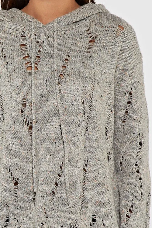 Cozy Distressed Long Sleeve Hoodie
