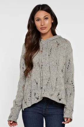 Cozy Distressed Long Sleeve Hoodie