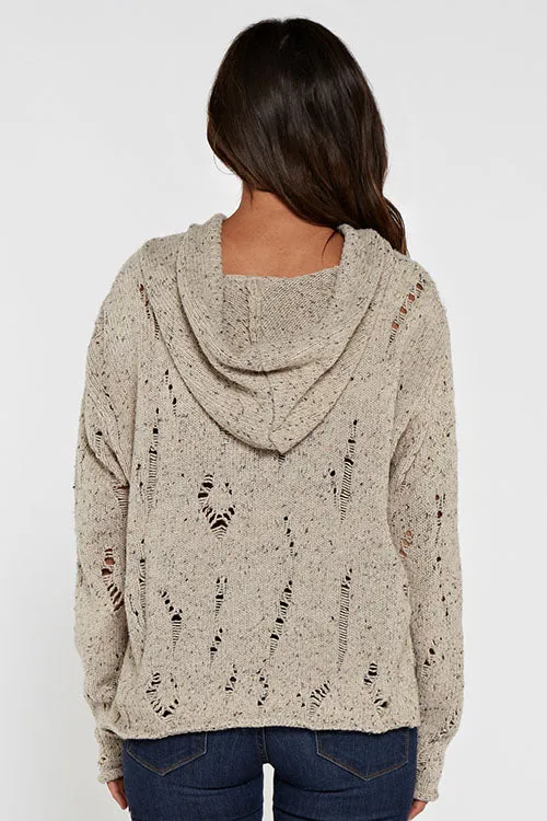 Cozy Distressed Long Sleeve Hoodie
