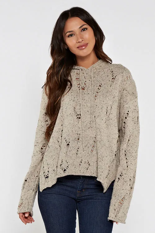 Cozy Distressed Long Sleeve Hoodie