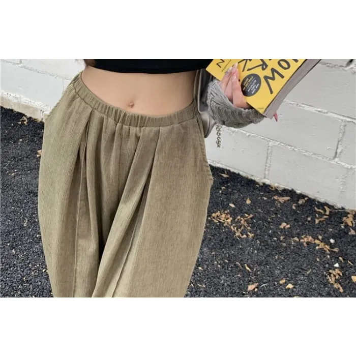 Crewneck Cable Knit Plain Crop Sweater
