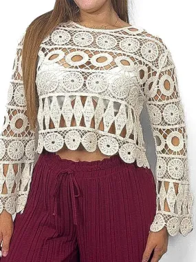 Cropped Crochet Sweater