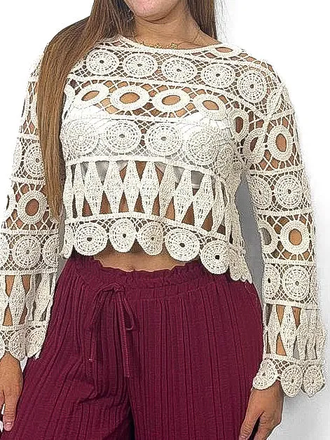 Cropped Crochet Sweater