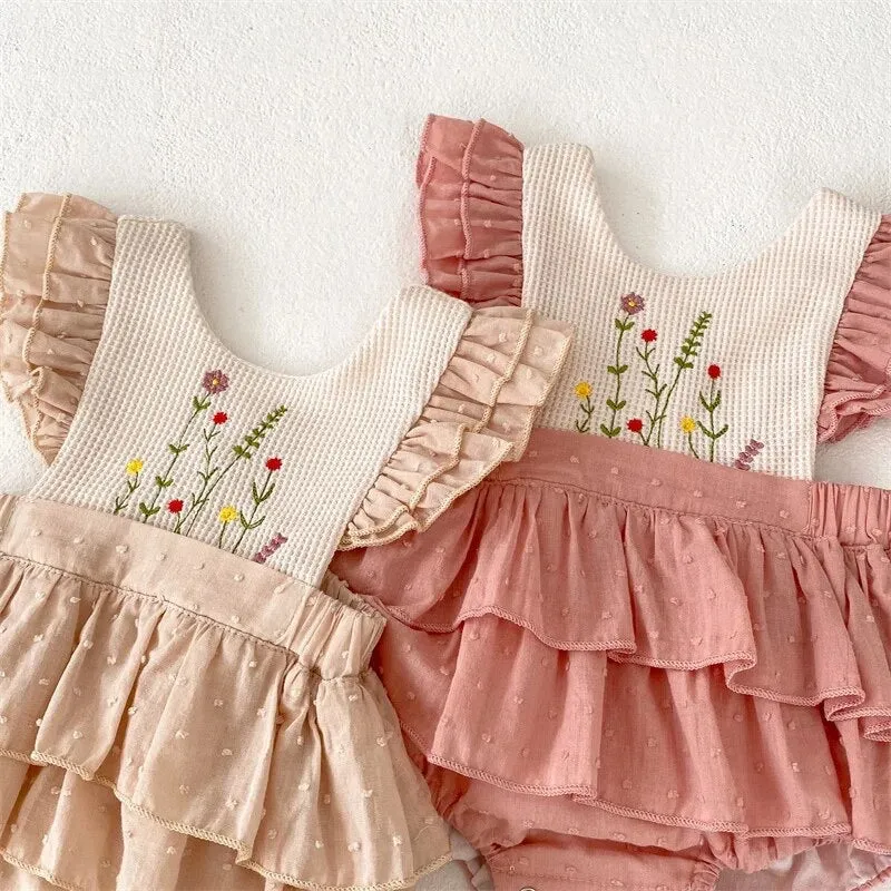 Embroidered Floral Romper
