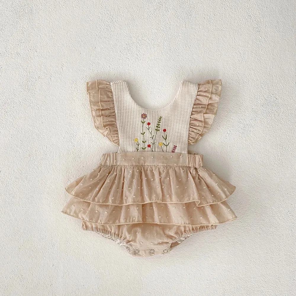 Embroidered Floral Romper