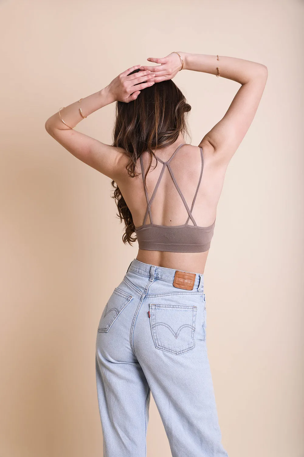 Floral Cutout Seamless Crop Bralette Top