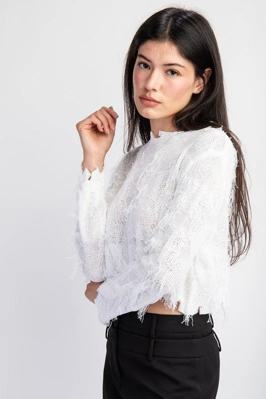 Fringe Crop Sweater