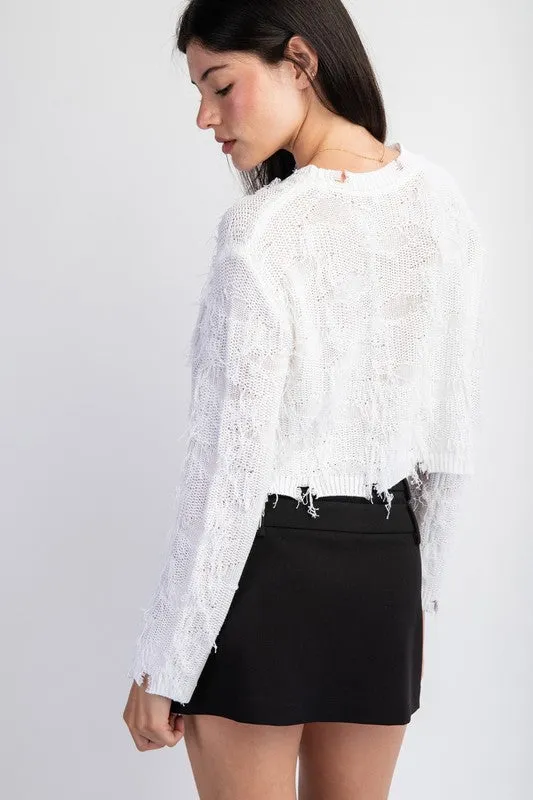 Fringe Crop Sweater