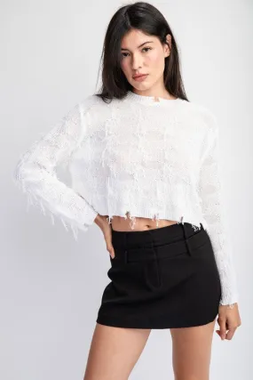 Fringe Crop Sweater