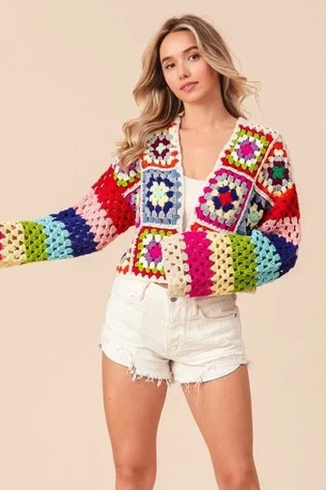 Granny Square Crop Cardi