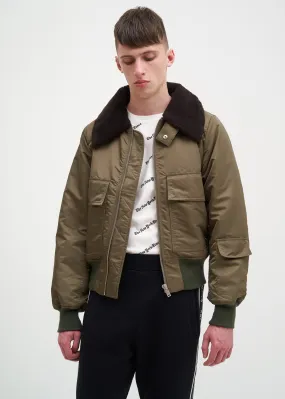 Green Expressionist Nylon Jacket