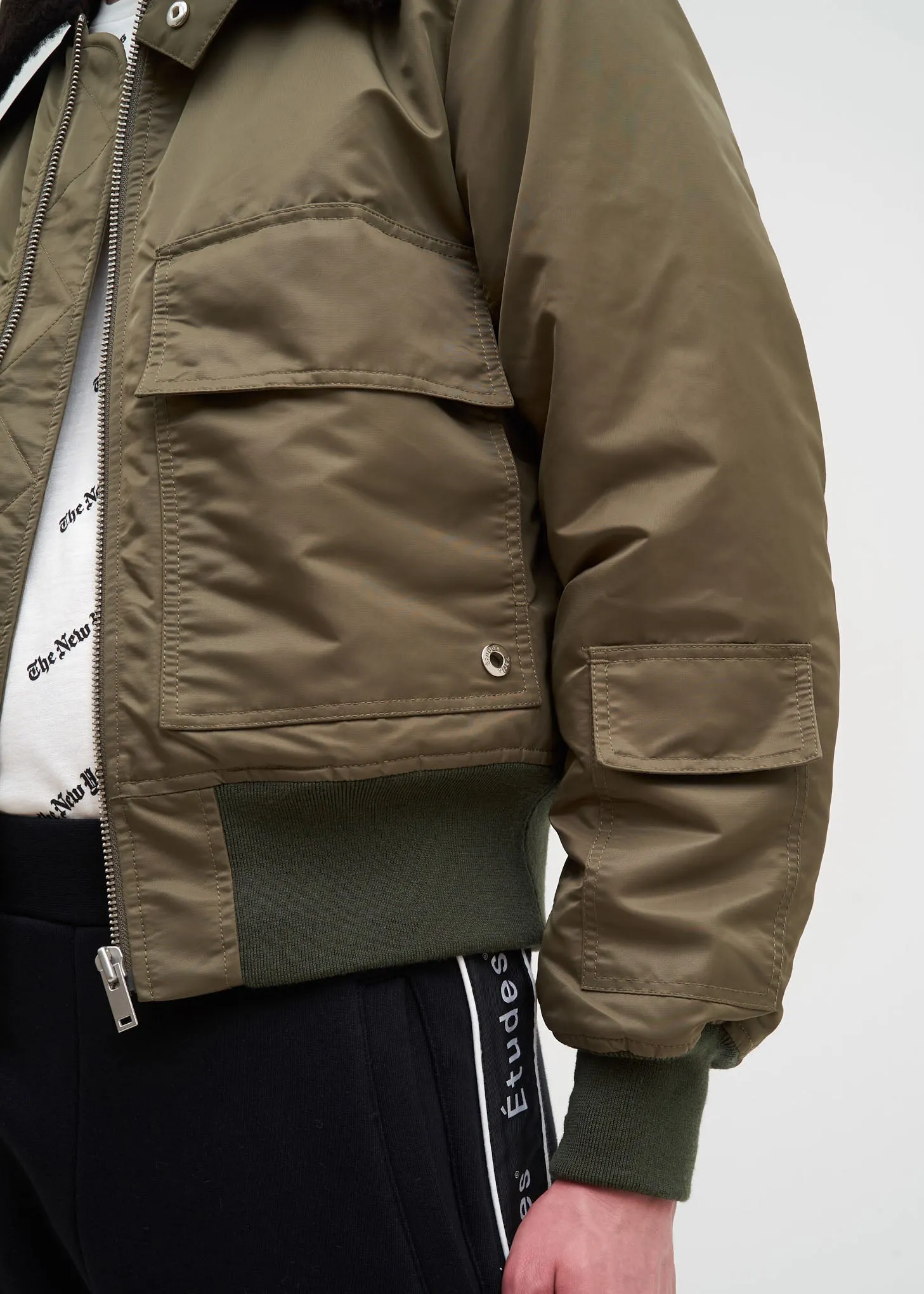 Green Expressionist Nylon Jacket