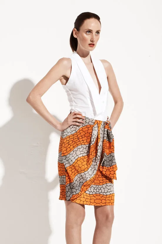 Indigenous Printed Pleated Midi Skirt