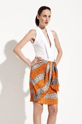 Indigenous Printed Pleated Midi Skirt