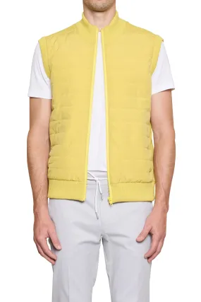 Jake Puffa Front Knitted Vest in Yellow