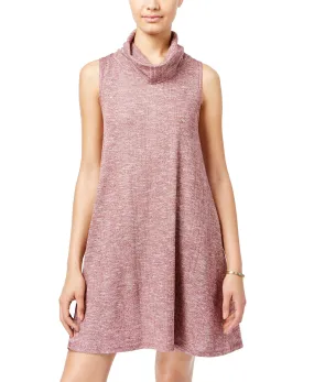 Juniors' Ribbed Mock-Neck Shift Dress