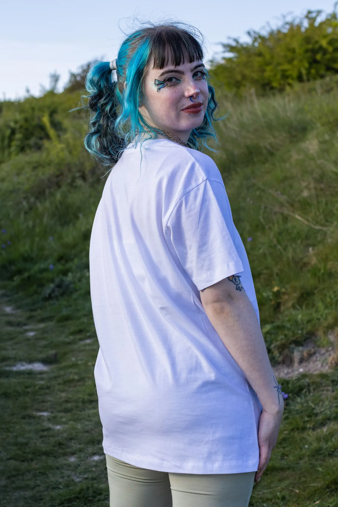 Lavender Heart White Pocket Tee