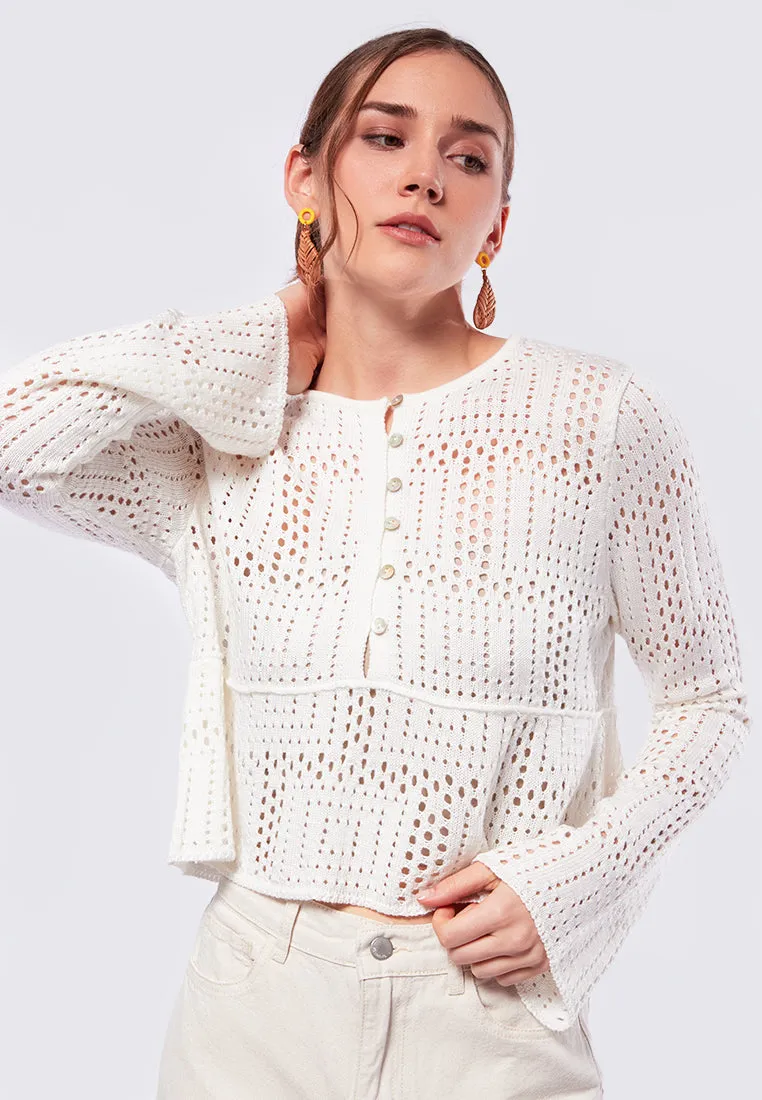 Long Sleeve Crochet Top