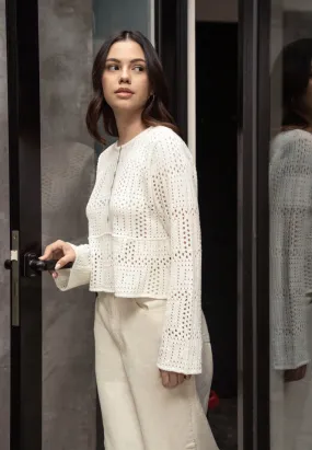Long Sleeve Crochet Top