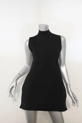 Marni Open Back Turtleneck Top Black Stretch Knit Size 40 Sleeveless Tunic